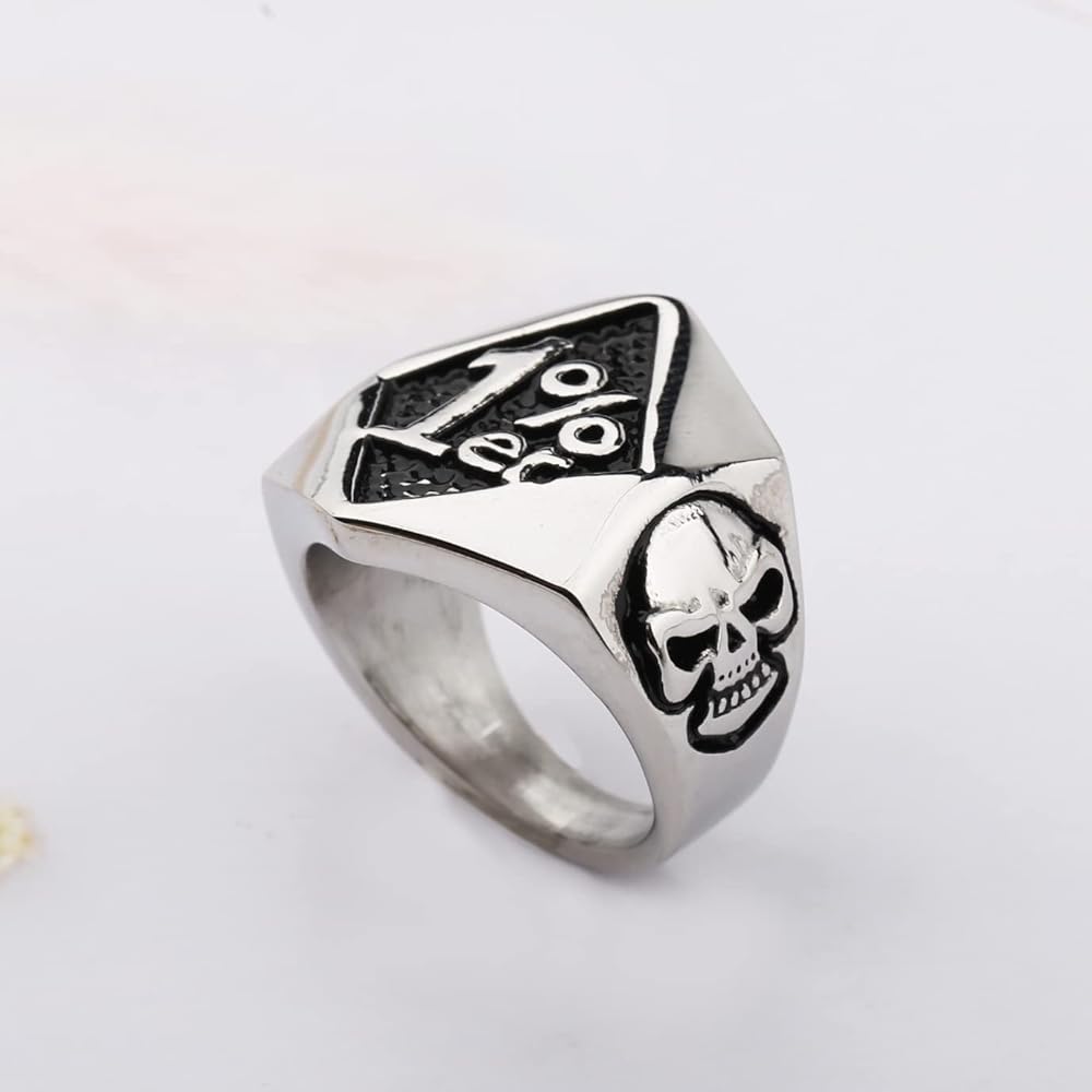 WKXZMTR Men's One Percent 1% Rings Biker Jewelry Motorcycle